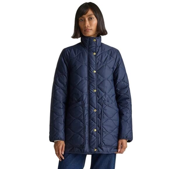 EUC Quince Featherless Quilted Long Puffer Coat Admiral Blue Size XL 3537 - Picture 1 of 11